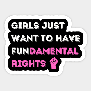 Girls' Fundamental Rights T-Shirt - Inspiring Message, Activist Fashion, Great for Equality Marches, Thoughtful Birthday Gift Sticker